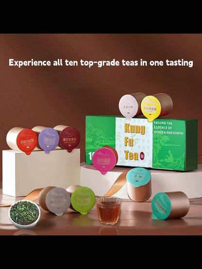 China'S Top Ten Famous Teas, Small Cans Of Tea, Chinese Tea Charm, Oolong Tea, Tieguanyin Black Tea, Jin Junmei Souchong, White Tea, Green Tea, Narcissus, Cinnamon Tea, Self-drinking Gifts, Gifts For Elders And Colleagues, 10