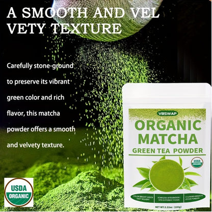 VBSWAP Organic Matcha Green Tea Powder, 3.52 Oz -100% Pure Matcha Powder, Used For Smoothies, Lattes, And Baking, Easy To Mix, Matcha Powder