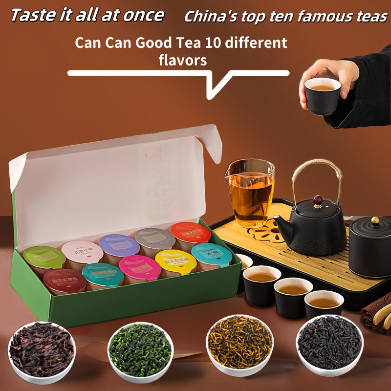 China'S Top Ten Famous Teas, Small Cans Of Tea, Chinese Tea Charm, Oolong Tea, Tieguanyin Black Tea, Jin Junmei Souchong, White Tea, Green Tea, Narcissus, Cinnamon Tea, Self-drinking Gifts, Gifts For Elders And Colleagues, 10