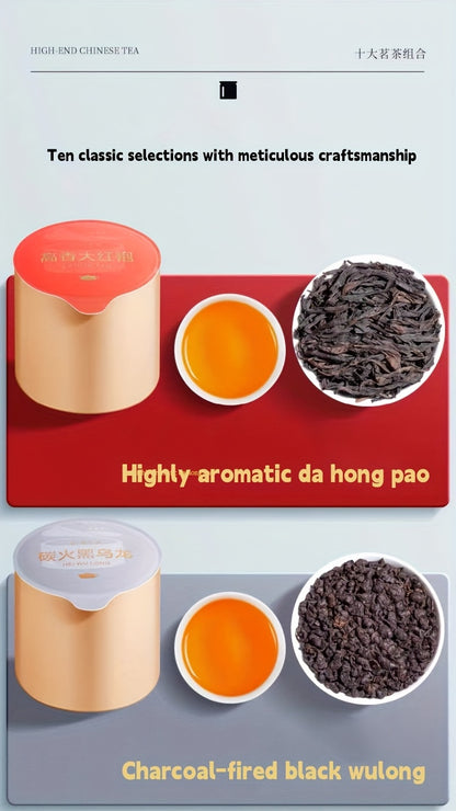 China'S Top Ten Famous Teas, Small Cans Of Tea, Chinese Tea Charm, Oolong Tea, Tieguanyin Black Tea, Jin Junmei Souchong, White Tea, Green Tea, Narcissus, Cinnamon Tea, Self-drinking Gifts, Gifts For Elders And Colleagues, 10