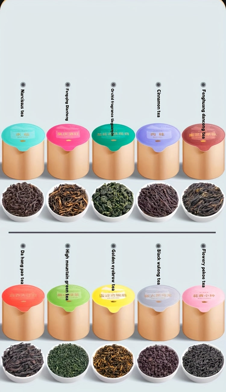 China'S Top Ten Famous Teas, Small Cans Of Tea, Chinese Tea Charm, Oolong Tea, Tieguanyin Black Tea, Jin Junmei Souchong, White Tea, Green Tea, Narcissus, Cinnamon Tea, Self-drinking Gifts, Gifts For Elders And Colleagues, 10